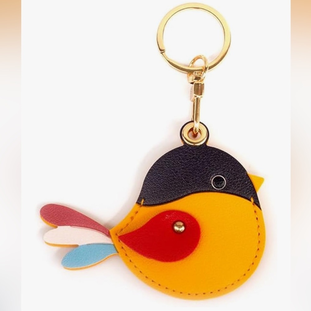 Yellow bird purse charm/keychain/smart tag holder.
